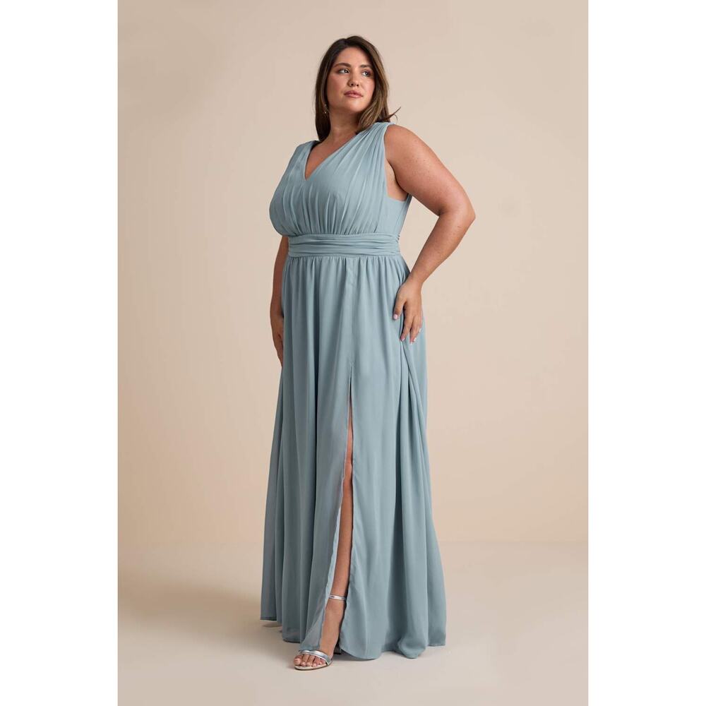 NWT Lulus Heavenly Hues Light Blue Maxi Dress Bridesmaid Wedding Formal Ball 3X